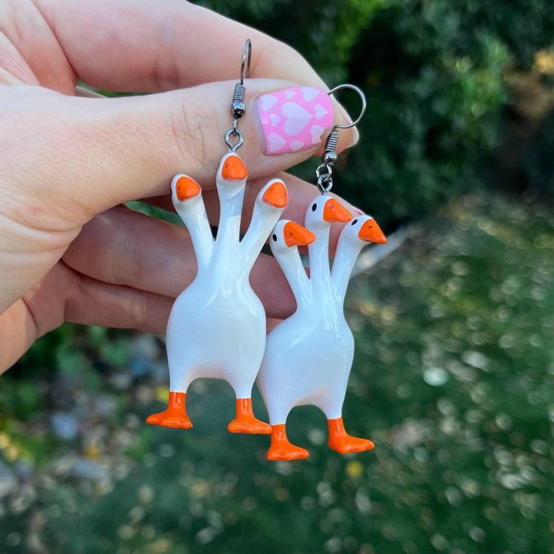 Silly Geese Pendant & Earrings