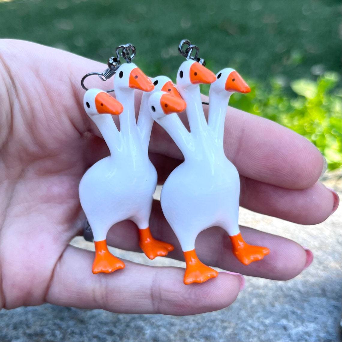 Silly Geese Pendant & Earrings