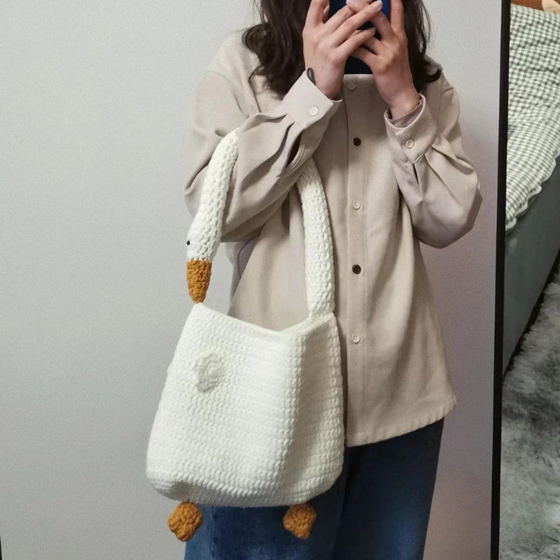 Knitted Silly Goose Tote Bag