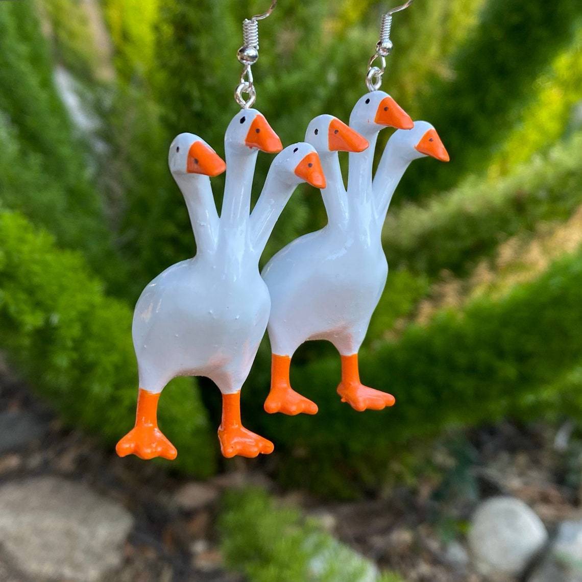 Silly Geese Pendant & Earrings