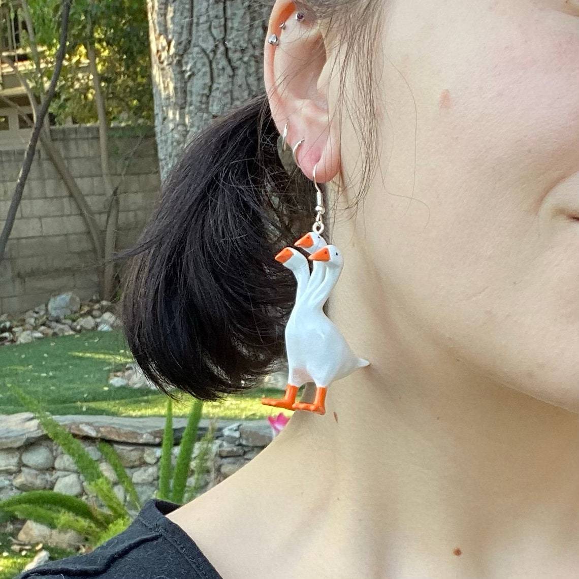 Silly Geese Pendant & Earrings